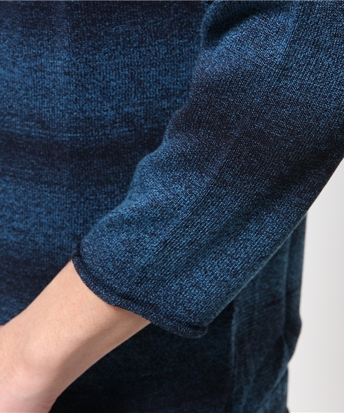 417 EDIFICE（フォーワンセブンエディフィス）の「◇9GメランジボーダーB/N 7/S（ニット/セーター・メンズ・グレー/カーキ/ネイビー・MEDIUM/SMALL/LARGE）」の5枚目の写真