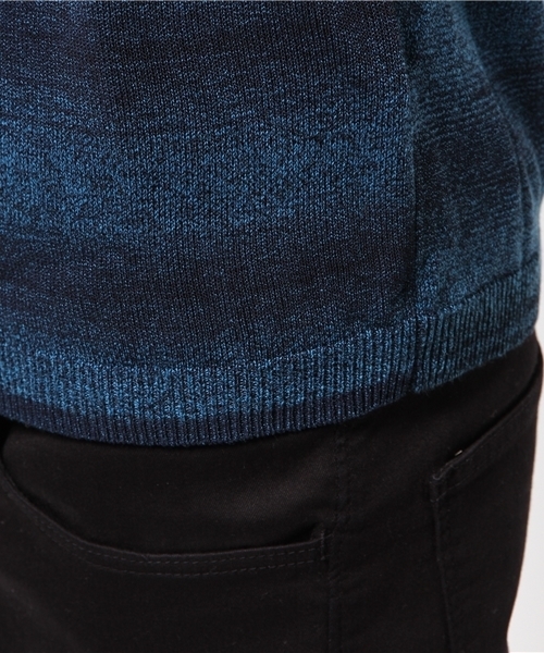 417 EDIFICE（フォーワンセブンエディフィス）の「◇9GメランジボーダーB/N 7/S（ニット/セーター・メンズ・グレー/カーキ/ネイビー・MEDIUM/SMALL/LARGE）」の6枚目の写真