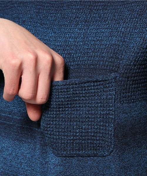 417 EDIFICE（フォーワンセブンエディフィス）の「◇9GメランジボーダーB/N 7/S（ニット/セーター・メンズ・グレー/カーキ/ネイビー・MEDIUM/SMALL/LARGE）」の7枚目の写真