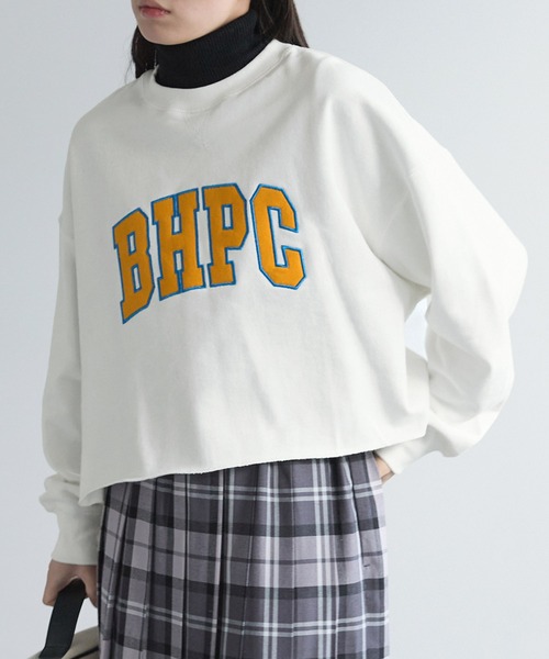 BEVERLY HILLS POLO CLUB(ビバリーヒルズポロクラブ)の「BEVERLY HILLS POLO CLUB/ビバリーヒルズポロクラブ アップリケ刺繍スウェットショート丈プルオーバー(スウェット・レディース・オフホワイト/オレンジ/ミント/グリーン・FREE)」の16枚目の写真