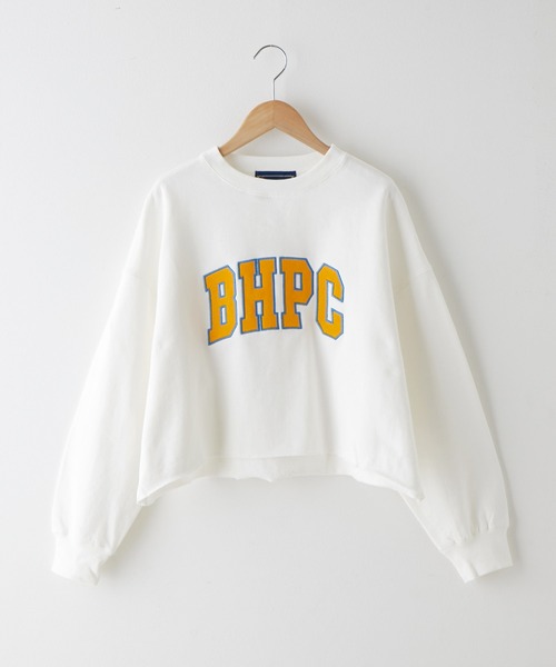 BEVERLY HILLS POLO CLUB(ビバリーヒルズポロクラブ)の「BEVERLY HILLS POLO CLUB/ビバリーヒルズポロクラブ アップリケ刺繍スウェットショート丈プルオーバー(スウェット・レディース・オフホワイト/オレンジ/ミント/グリーン・FREE)」の10枚目の写真