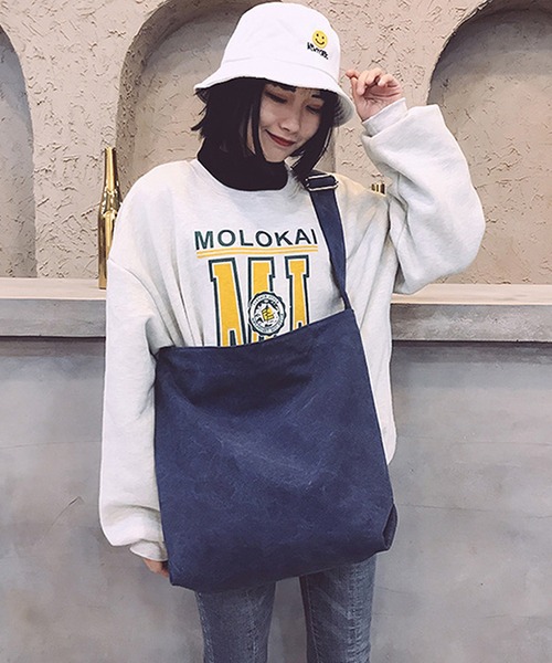 LUGG NAGG（ラグナグ）の「ウォッシュ加工キャンバスショルダーバッグ（ショルダーバッグ・レディース・カーキ/ブラック/ベージュ/ネイビー・FREE）」の15枚目の写真