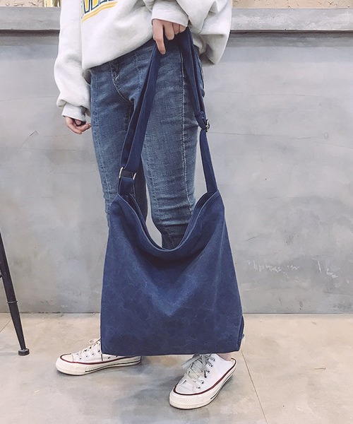 LUGG NAGG（ラグナグ）の「ウォッシュ加工キャンバスショルダーバッグ（ショルダーバッグ・レディース・カーキ/ブラック/ベージュ/ネイビー・FREE）」の16枚目の写真