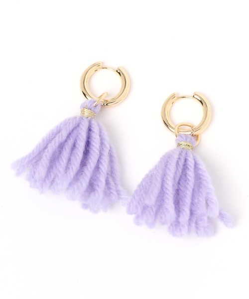 niko and...(ニコアンド)の「ニットタッセル2WAYピアス(ピアス(両耳用)・レディース・ベージュ/ネイビー/パープル/グリーン・0)」の1枚目の写真