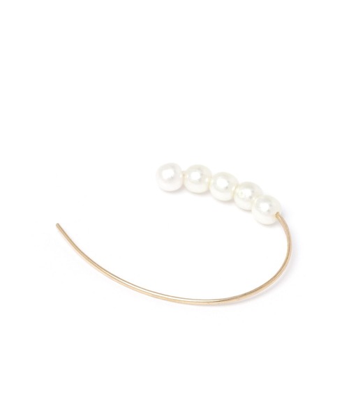 studio CLIP（スタディオクリップ）の「【daily CLIP】5パールフープピアス（ピアス（両耳用）・レディース・その他1・FREE）」の2枚目の写真