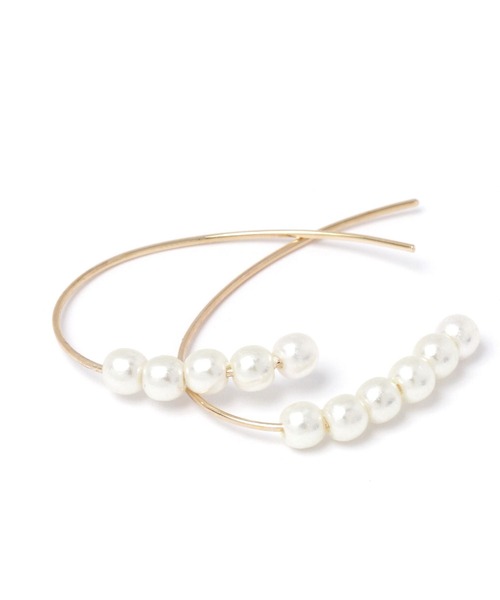 studio CLIP（スタディオクリップ）の「【daily CLIP】5パールフープピアス（ピアス（両耳用）・レディース・その他1・FREE）」の3枚目の写真