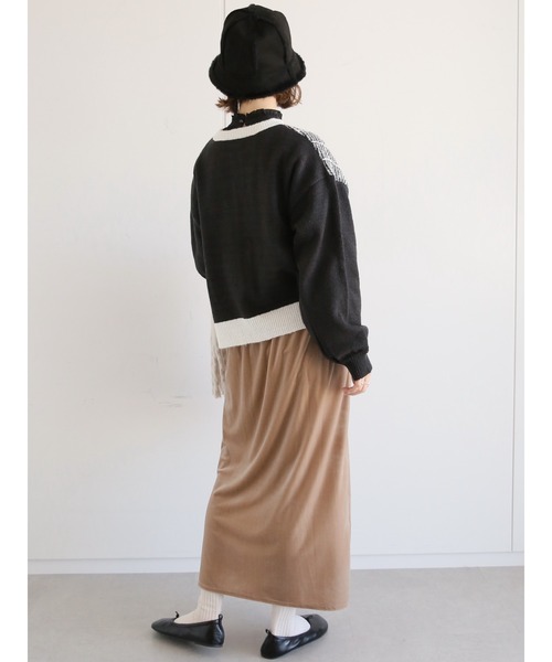 ehka sopo（エヘカソポ）の「ツイード柄カーディガン（カーディガン/ボレロ・レディース・キナリ/ベージュ/グリーン/ブラック・ﾌﾘ-）」の20枚目の写真