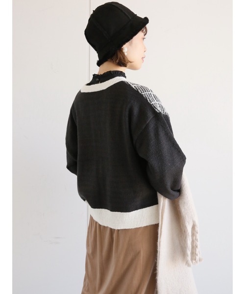 ehka sopo（エヘカソポ）の「ツイード柄カーディガン（カーディガン/ボレロ・レディース・キナリ/ベージュ/グリーン/ブラック・ﾌﾘ-）」の16枚目の写真