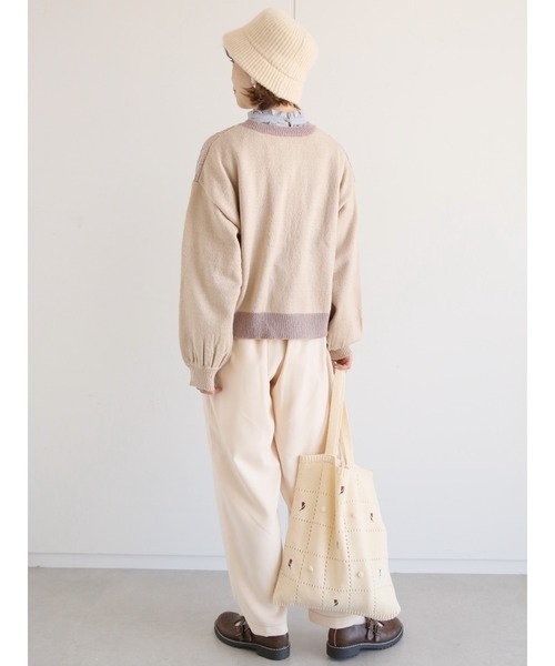 ehka sopo（エヘカソポ）の「ツイード柄カーディガン（カーディガン/ボレロ・レディース・キナリ/ベージュ/グリーン/ブラック・ﾌﾘ-）」の10枚目の写真