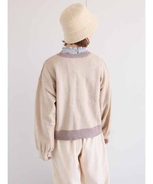 ehka sopo（エヘカソポ）の「ツイード柄カーディガン（カーディガン/ボレロ・レディース・キナリ/ベージュ/グリーン/ブラック・ﾌﾘ-）」の7枚目の写真