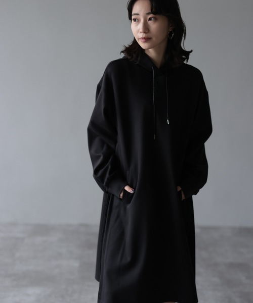 HERENCIA(ヘレンチア)の「サイドプリーツパーカーワンピース(ワンピース・レディース・カーキ/ブラック/ネイビー・MEDIUM)」の9枚目の写真