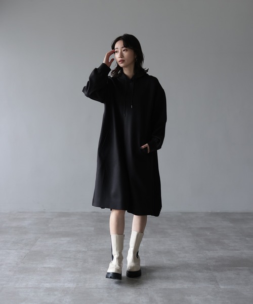 HERENCIA(ヘレンチア)の「サイドプリーツパーカーワンピース(ワンピース・レディース・カーキ/ブラック/ネイビー・MEDIUM)」の11枚目の写真