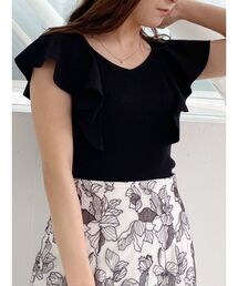 MERCURYDUO | 2WAY総針ラッフルコンパクトニット(ニット/セーター)