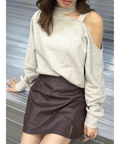 EGOIST（エゴイスト）の「裾スリットフェイクレザーミニスカート（スカート・レディース・ブラウン/ブラック・S/M）」の19枚目の写真