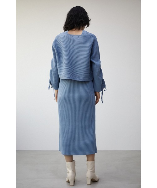 LAYERED SET DRAWSTRING KNIT OP/レイヤードセットドローストリング