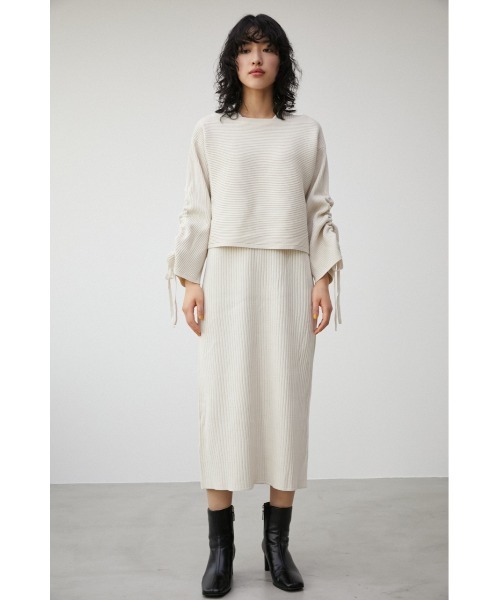 LAYERED SET DRAWSTRING KNIT OP/レイヤードセットドローストリング