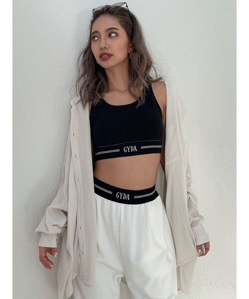 GYDA（ジェイダ）の「GYDAラインバンテージビスチェ（キャミソール・レディース・ブラック/オフホワイト・FREE）」の10枚目の写真