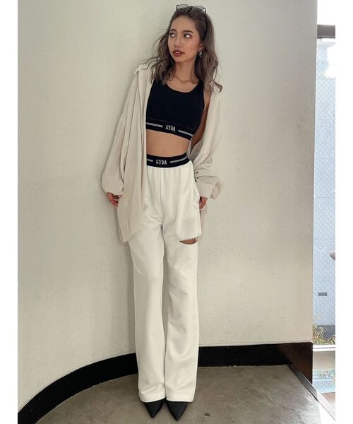 GYDA（ジェイダ）の「GYDAラインバンテージビスチェ（キャミソール・レディース・ブラック/オフホワイト・FREE）」の3枚目の写真