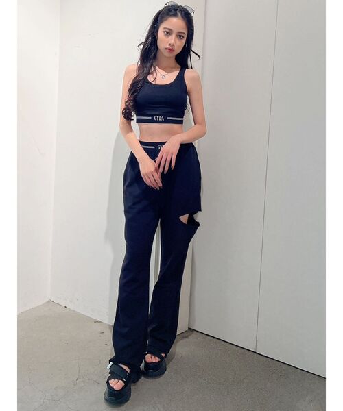 GYDA（ジェイダ）の「GYDAラインバンテージビスチェ（キャミソール・レディース・ブラック/オフホワイト・FREE）」の9枚目の写真