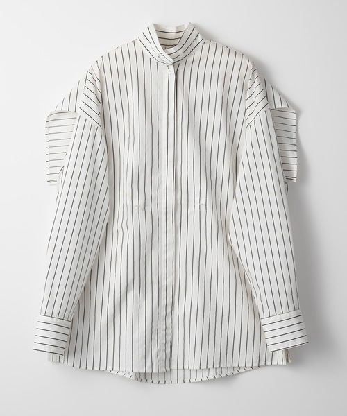 led.tokyo（レッドトウキョウ）の「【led.tokyo】マルチウェイストライプシャツ（シャツ/ブラウス・レディース・ホワイト/ピンク・FREE）」の14枚目の写真