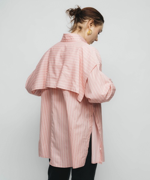 led.tokyo（レッドトウキョウ）の「【led.tokyo】マルチウェイストライプシャツ（シャツ/ブラウス・レディース・ホワイト/ピンク・FREE）」の19枚目の写真