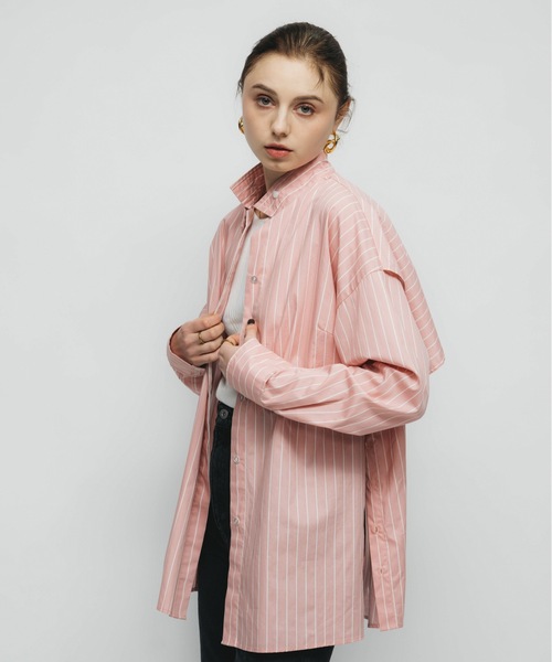 led.tokyo（レッドトウキョウ）の「【led.tokyo】マルチウェイストライプシャツ（シャツ/ブラウス・レディース・ホワイト/ピンク・FREE）」の18枚目の写真