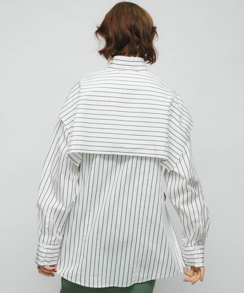 led.tokyo（レッドトウキョウ）の「【led.tokyo】マルチウェイストライプシャツ（シャツ/ブラウス・レディース・ホワイト/ピンク・FREE）」の4枚目の写真