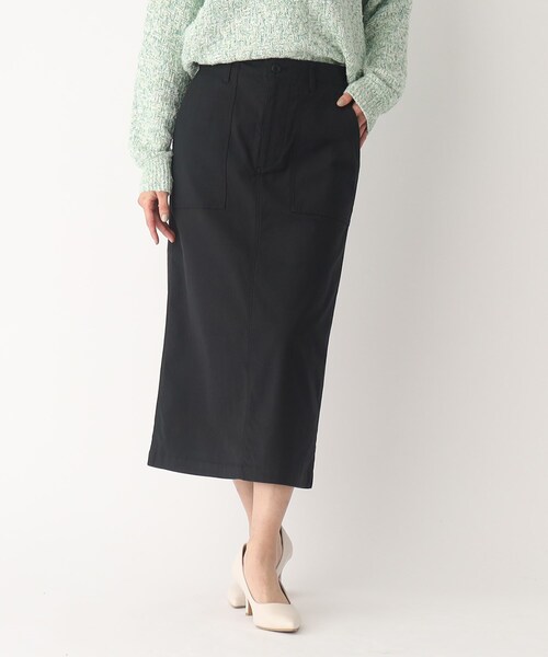 OPAQUE.CLIP（オペークドットクリップ）の「◆オーガニックコットン混ベイカースカート（スカート・レディース・オフホワイト/カーキ/ブラック・42/40/34/36/38）」の3枚目の写真