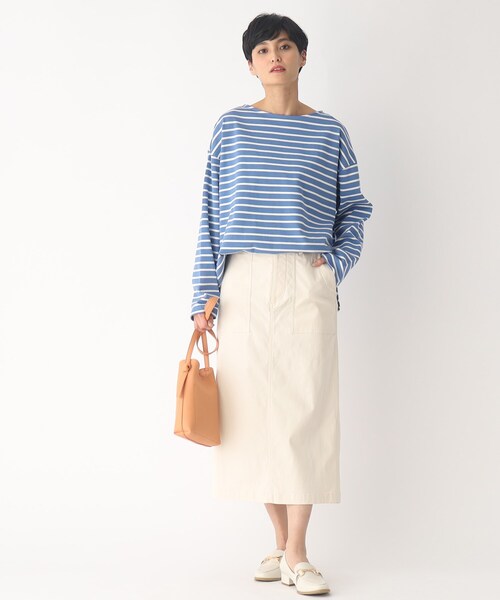 OPAQUE.CLIP（オペークドットクリップ）の「◆オーガニックコットン混ベイカースカート（スカート・レディース・オフホワイト/カーキ/ブラック・42/40/34/36/38）」の11枚目の写真