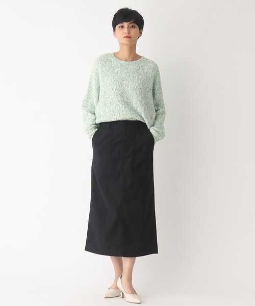 OPAQUE.CLIP（オペークドットクリップ）の「◆オーガニックコットン混ベイカースカート（スカート・レディース・オフホワイト/カーキ/ブラック・42/40/34/36/38）」の7枚目の写真