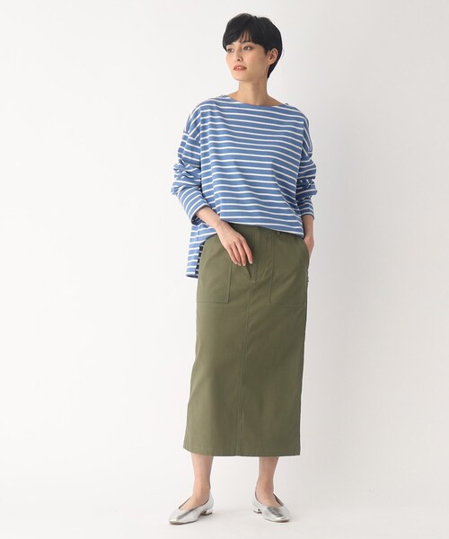 OPAQUE.CLIP（オペークドットクリップ）の「◆オーガニックコットン混ベイカースカート（スカート・レディース・オフホワイト/カーキ/ブラック・42/40/34/36/38）」の15枚目の写真