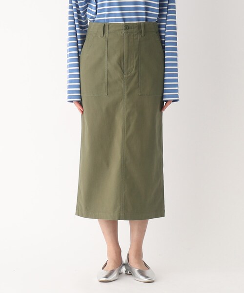 OPAQUE.CLIP（オペークドットクリップ）の「◆オーガニックコットン混ベイカースカート（スカート・レディース・オフホワイト/カーキ/ブラック・42/40/34/36/38）」の21枚目の写真