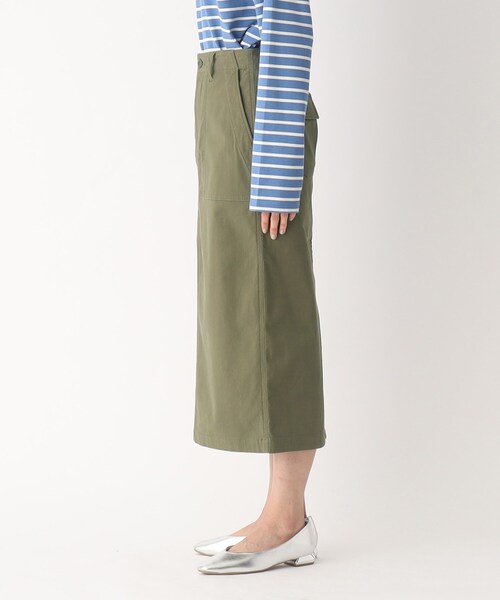 OPAQUE.CLIP（オペークドットクリップ）の「◆オーガニックコットン混ベイカースカート（スカート・レディース・オフホワイト/カーキ/ブラック・42/40/34/36/38）」の10枚目の写真