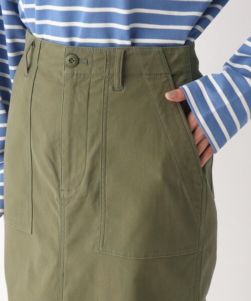 OPAQUE.CLIP（オペークドットクリップ）の「◆オーガニックコットン混ベイカースカート（スカート・レディース・オフホワイト/カーキ/ブラック・42/40/34/36/38）」の6枚目の写真