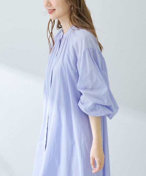 URBAN RESEARCH Sonny Label(アーバンリサーチサニーレーベル)の「コットンボイルギャザーワンピース(ワンピース・レディース・ライトブルー/ベージュ系その他/ブラック/パープル・FREE)」の16枚目の写真
