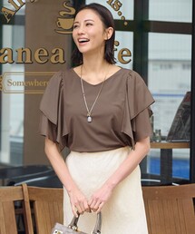 ラッフルスリーブ」に該当するTシャツ/カットソー（半袖