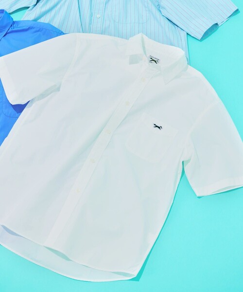 TOWNCRAFT（タウンクラフト）の「TOWN CRAFT/タウンクラフト 別注 ワンポイント リラックスフィット 半袖シャツ/カラーストライプシャツ（シャツ/ブラウス・メンズ・ミント/ライトブルー/ホワイト・MEDIUM/LARGE）」の2枚目の写真