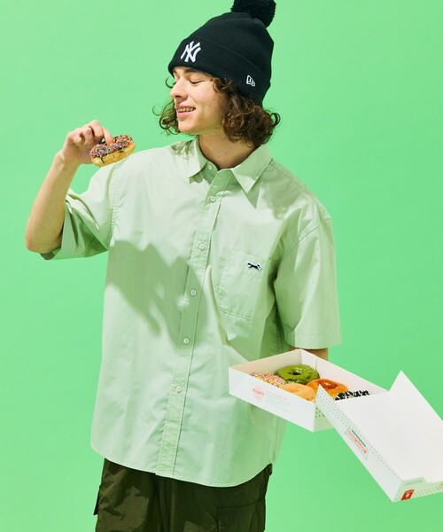 TOWNCRAFT（タウンクラフト）の「TOWN CRAFT/タウンクラフト 別注 ワンポイント リラックスフィット 半袖シャツ/カラーストライプシャツ（シャツ/ブラウス・メンズ・ミント/ライトブルー/ホワイト・MEDIUM/LARGE）」の9枚目の写真