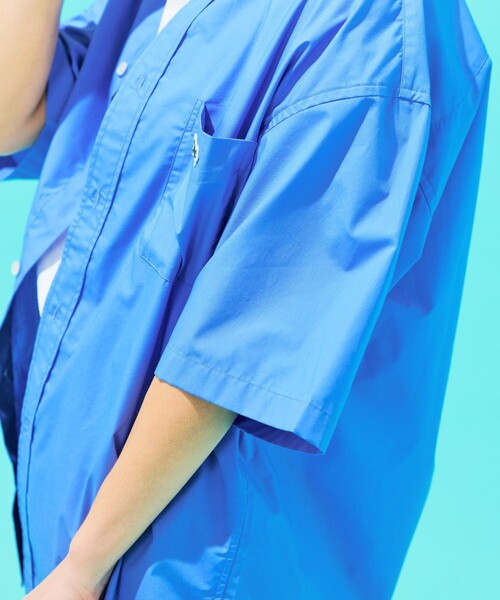 TOWNCRAFT（タウンクラフト）の「TOWN CRAFT/タウンクラフト 別注 ワンポイント リラックスフィット 半袖シャツ/カラーストライプシャツ（シャツ/ブラウス・メンズ・ミント/ライトブルー/ホワイト・MEDIUM/LARGE）」の7枚目の写真