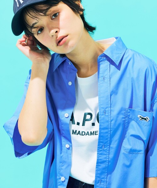 TOWNCRAFT（タウンクラフト）の「TOWN CRAFT/タウンクラフト 別注 ワンポイント リラックスフィット 半袖シャツ/カラーストライプシャツ（シャツ/ブラウス・メンズ・ミント/ライトブルー/ホワイト・MEDIUM/LARGE）」の12枚目の写真