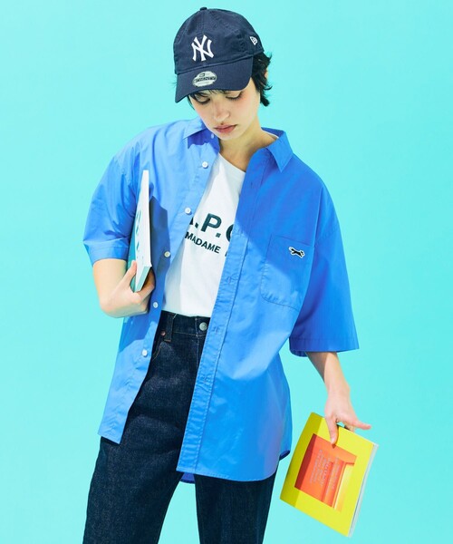 TOWNCRAFT（タウンクラフト）の「TOWN CRAFT/タウンクラフト 別注 ワンポイント リラックスフィット 半袖シャツ/カラーストライプシャツ（シャツ/ブラウス・メンズ・ミント/ライトブルー/ホワイト・MEDIUM/LARGE）」の19枚目の写真