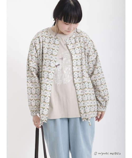Samansa Mos2（サマンサ モスモス）の「【miyuki matsuo x SamansaMos2】総柄ブラウス（シャツ/ブラウス・レディース・ベージュ/ミント/キナリ・ﾌﾘ-）」の14枚目の写真