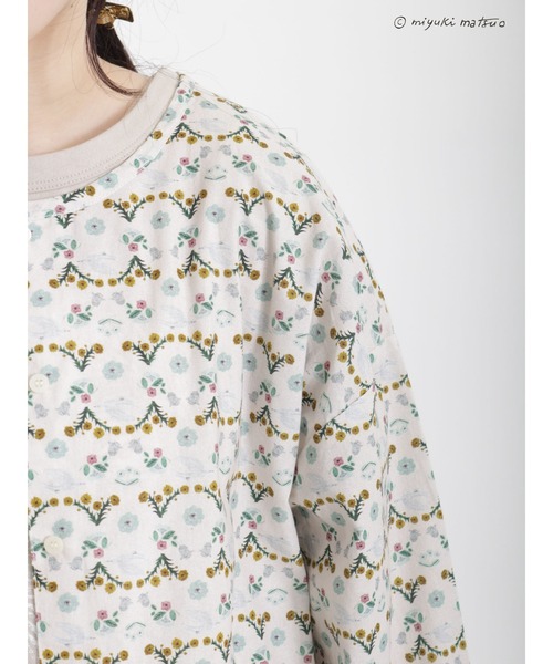 Samansa Mos2（サマンサ モスモス）の「【miyuki matsuo x SamansaMos2】総柄ブラウス（シャツ/ブラウス・レディース・ベージュ/ミント/キナリ・ﾌﾘ-）」の19枚目の写真