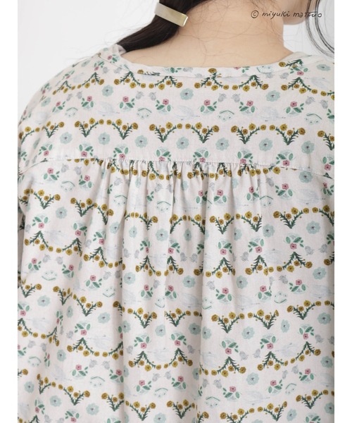 Samansa Mos2（サマンサ モスモス）の「【miyuki matsuo x SamansaMos2】総柄ブラウス（シャツ/ブラウス・レディース・ベージュ/ミント/キナリ・ﾌﾘ-）」の20枚目の写真