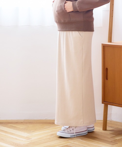 Rosemadame(ローズマダム)の「リブナロースカート(マタニティ~産後)妊婦服 産前・産後対応(マタニティウェア/グッズ・レディース・ブラック/グリーン/チャコールグレー/ライトベージュ/モカ/ベージュ系その他/グレー系その他/ブラック系その他/ブラウン系その他/アイボリー・L/LL/M)」の9枚目の写真