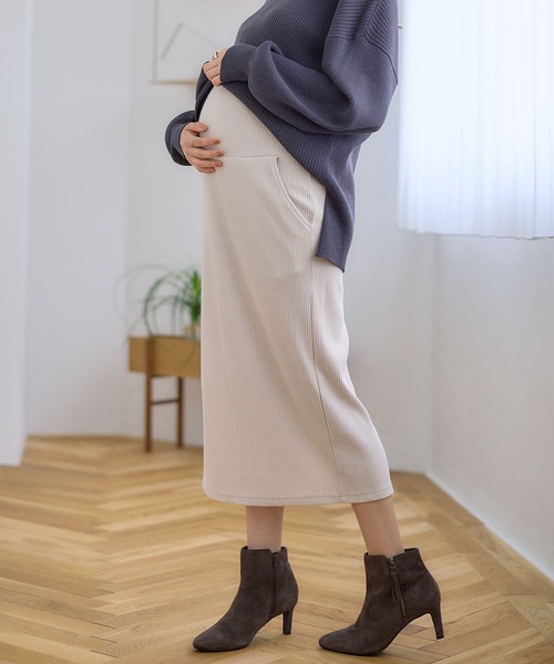Rosemadame(ローズマダム)の「リブナロースカート(マタニティ~産後)妊婦服 産前・産後対応(マタニティウェア/グッズ・レディース・ブラック/グリーン/チャコールグレー/ライトベージュ/モカ/ベージュ系その他/グレー系その他/ブラック系その他/ブラウン系その他/アイボリー・L/LL/M)」の14枚目の写真