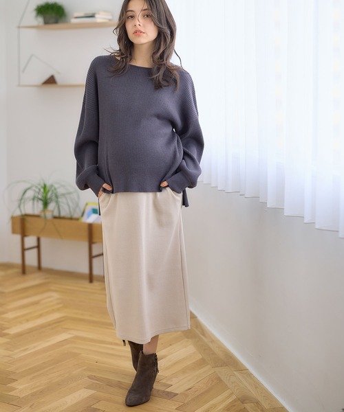 Rosemadame(ローズマダム)の「リブナロースカート(マタニティ~産後)妊婦服 産前・産後対応(マタニティウェア/グッズ・レディース・ブラック/グリーン/チャコールグレー/ライトベージュ/モカ/ベージュ系その他/グレー系その他/ブラック系その他/ブラウン系その他/アイボリー・L/LL/M)」の15枚目の写真