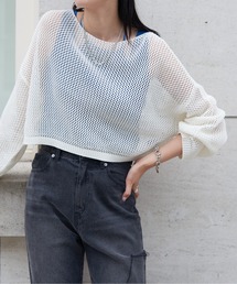 COLONY 2139 | WEB限定/一部店舗限定　リネンライクメッシュトップス(ニット/セーター)