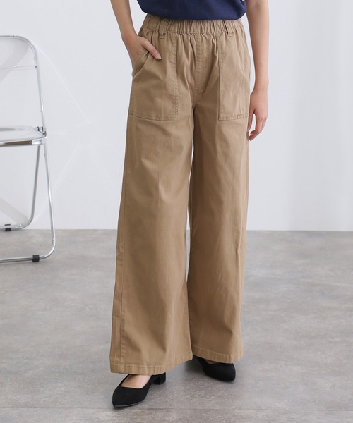 ElegChic（エレグシック）の「ウエストゴム ストレッチツイルベーカーパンツ（その他パンツ・レディース・ブラック/カーキ/ベージュ・M/L/XL/XXL/4L）」の8枚目の写真