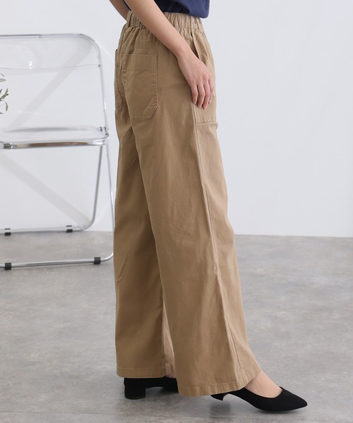 ElegChic（エレグシック）の「ウエストゴム ストレッチツイルベーカーパンツ（その他パンツ・レディース・ブラック/カーキ/ベージュ・M/L/XL/XXL/4L）」の9枚目の写真